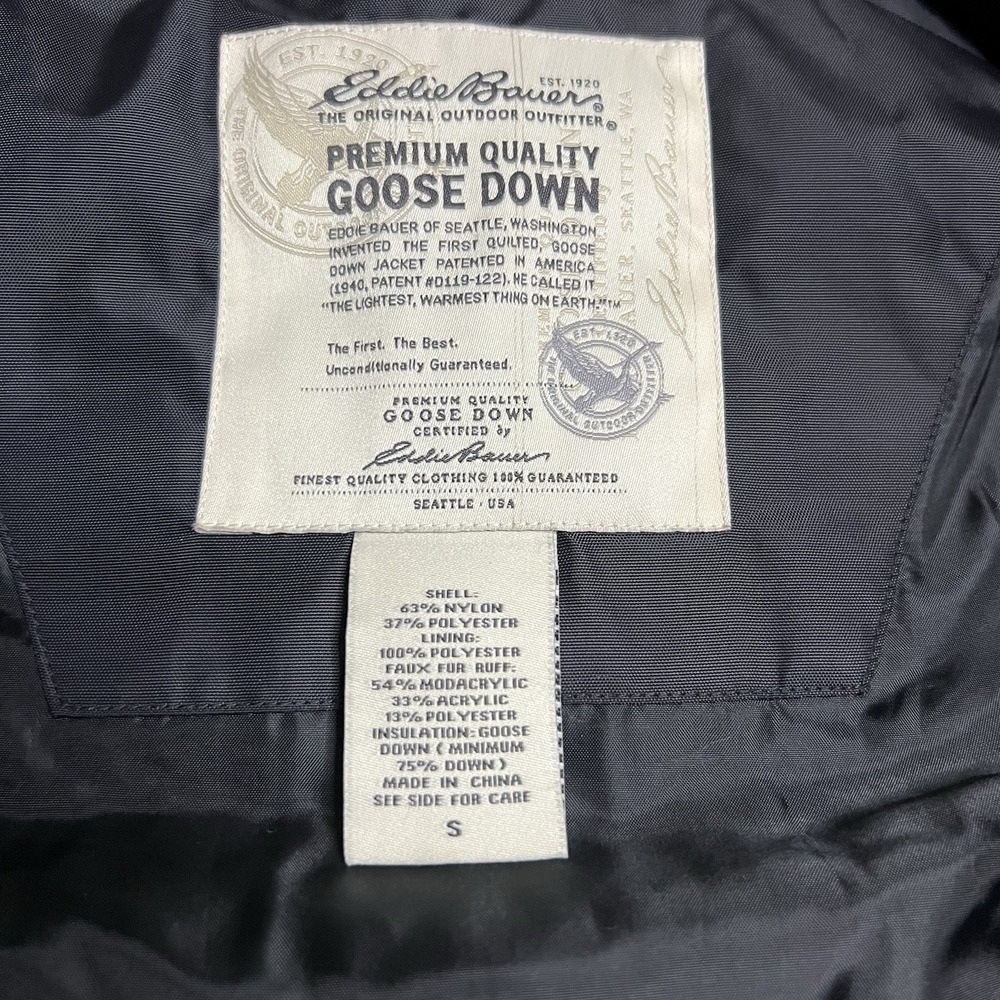 Eddie Bauer Women's Premium‎ Quality Goose Down Puffer Vest With Hood Size Small - Picture 6 of 7